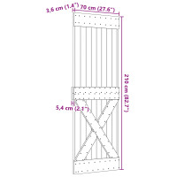 Produktbild för Dörr NARVIK Naturfärg 70 x 210 cm Massiv furuträdörr