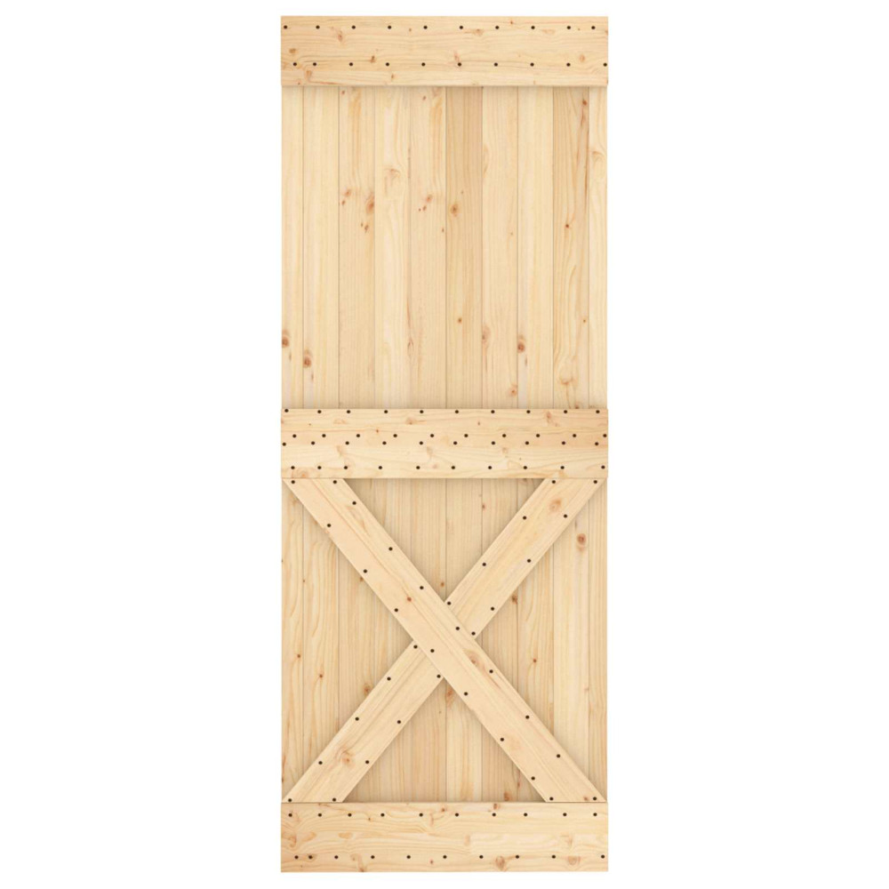 Produktbild för Dörr NARVIK Naturfärg 80 x 210 cm Massiv furuträdörr