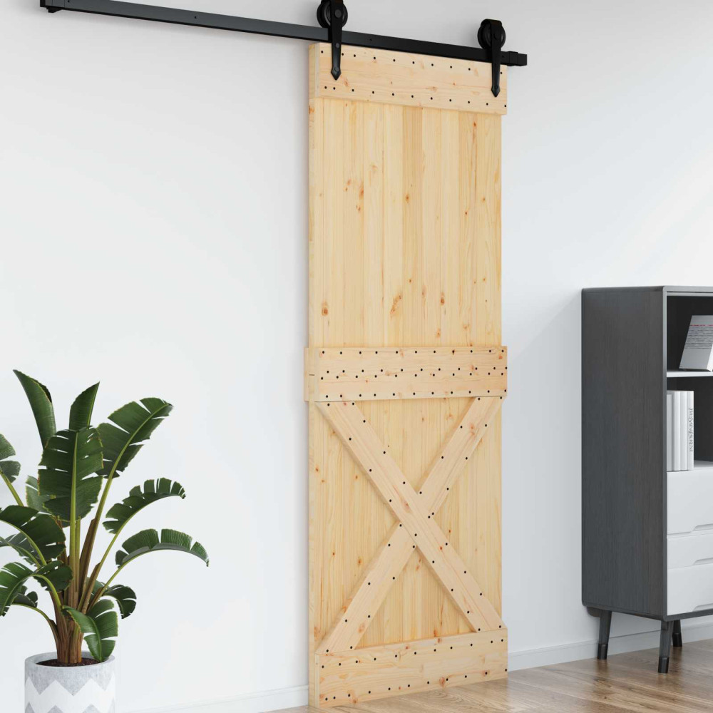 Produktbild för Dörr NARVIK Naturfärg 85 x 210 cm Massiv furuträdörr
