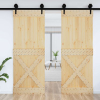 Produktbild för Dörr NARVIK Naturfärg 85 x 210 cm Massiv furuträdörr