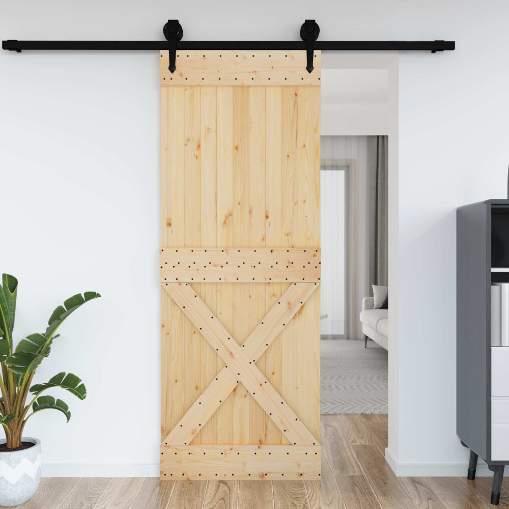 Produktbild för Dörr NARVIK Naturfärg 85 x 210 cm Massiv furuträdörr