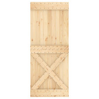 Produktbild för Dörr NARVIK Naturfärg 85 x 210 cm Massiv furuträdörr