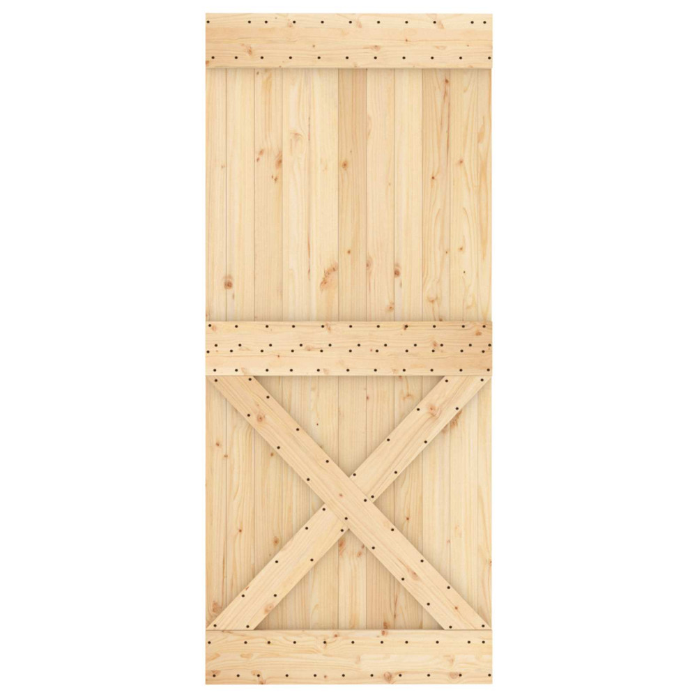 Produktbild för Dörr NARVIK Naturfärg 90 x 210 cm Massiv furuträdörr