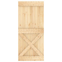 Produktbild för Dörr NARVIK Naturfärg 90 x 210 cm Massiv furuträdörr