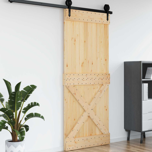 vidaXL Dörr NARVIK Naturfärg 95 x 210 cm Massiv furuträdörr