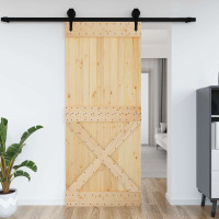 Produktbild för Dörr NARVIK Naturfärg 95 x 210 cm Massiv furuträdörr