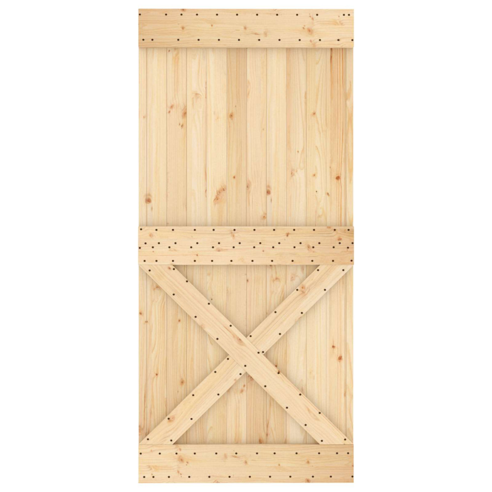 Produktbild för Dörr NARVIK Naturfärg 95 x 210 cm Massiv furuträdörr