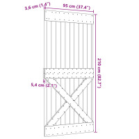 Produktbild för Dörr NARVIK Naturfärg 95 x 210 cm Massiv furuträdörr