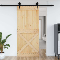 Produktbild för Dörr NARVIK Naturfärg 100 x 210 cm Massiv furuträdörr