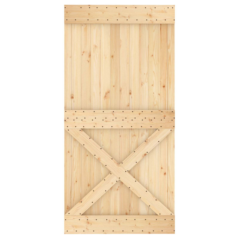 Produktbild för Dörr NARVIK Naturfärg 100 x 210 cm Massiv furuträdörr