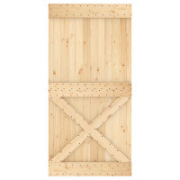 Produktbild för Dörr NARVIK Naturfärg 100 x 210 cm Massiv furuträdörr
