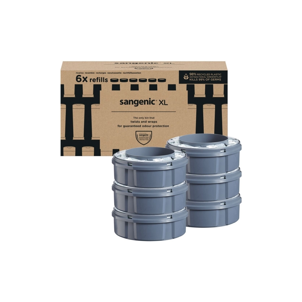 Produktbild för Refill till blöjhink, Sangenic, vit, LDPE/sockerrör, parfyme...
