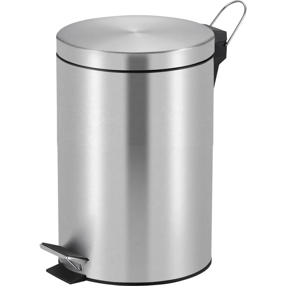 Produktbild för Pedalhink, V-del, matt stål, stål, 20 l, med innerhink av pl...