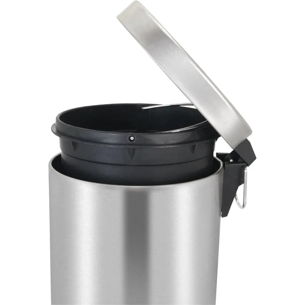 Produktbild för Pedalhink, V-del, matt stål, stål, 20 l, med innerhink av pl...
