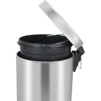 Produktbild för Pedalhink, V-del, matt stål, stål, 20 l, med innerhink av pl...