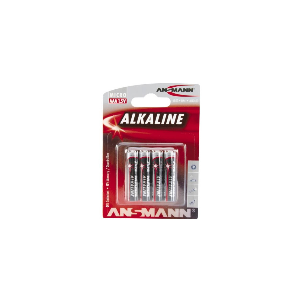 Produktbild för ANSMANN Micro batteri - 4 x AAA - alkaliskt
