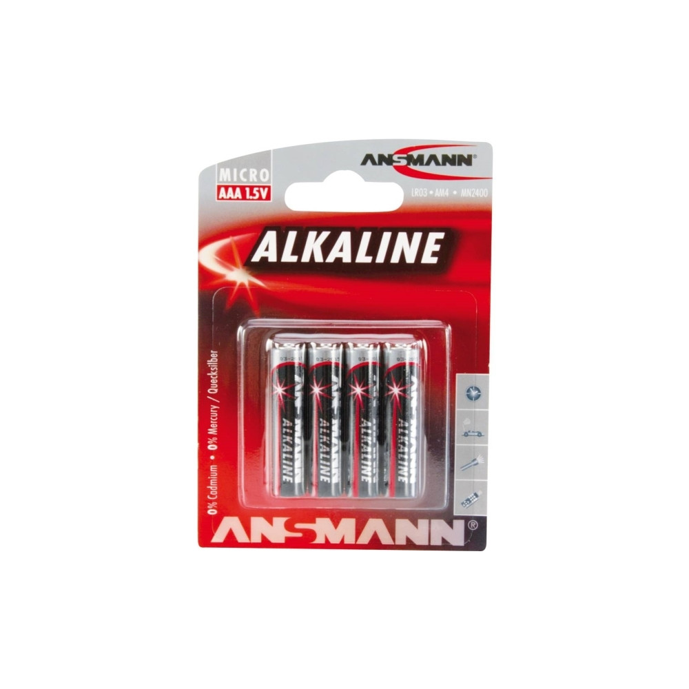 Produktbild för ANSMANN Micro batteri - 4 x AAA - alkaliskt