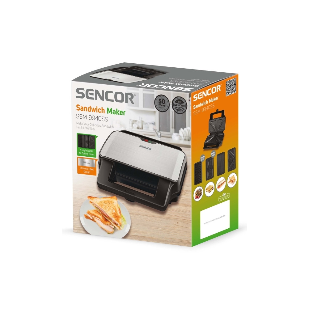 Produktbild för Sencor SSM 9940SS, Svart, Silver, Energiljus, Redo, Status,...