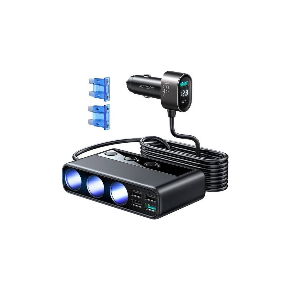 Produktbild för Billaddare Joyroom JR-CL06, 154W, 3A, 4x USB-A + 1x USB-C, 4...