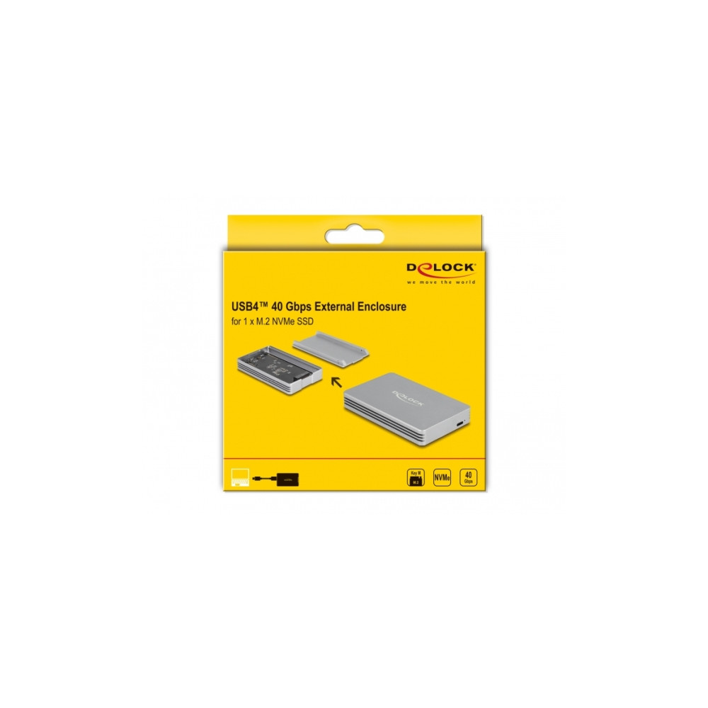 Produktbild för Delock - förvaringslåda - M.2 NVMe Card - Thunderbolt 3, Thunderbolt 4, USB4