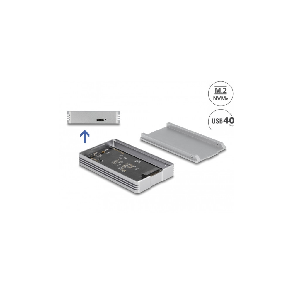 Produktbild för Delock - förvaringslåda - M.2 NVMe Card - Thunderbolt 3, Thunderbolt 4, USB4
