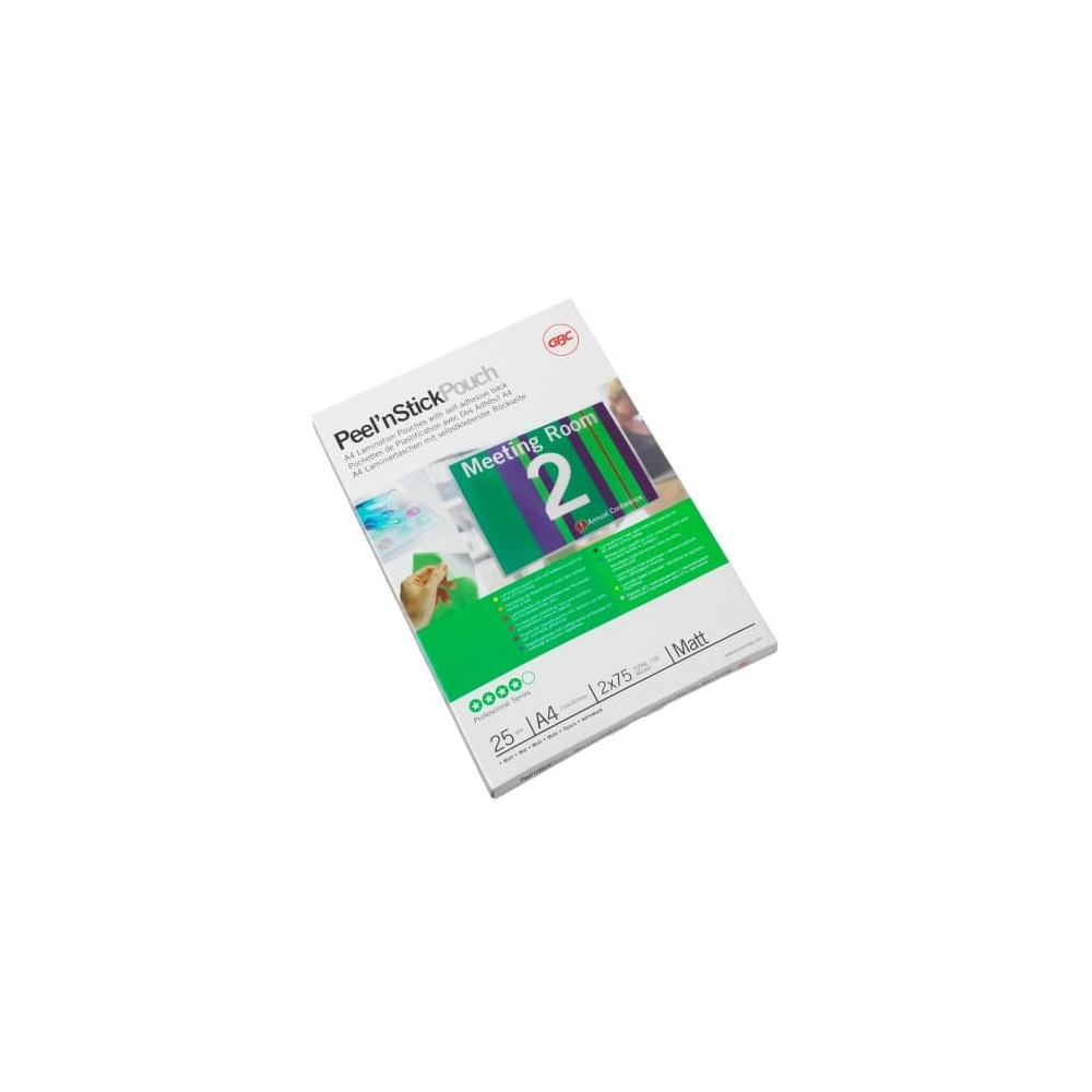 Produktbild för GBC Peel'n Stick - 25-pack - matt - A4 - lamineringsfickor