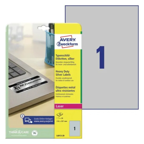 AVERY Avery Heavy Duty Laser Labels - etiketter - 20 stk - A4