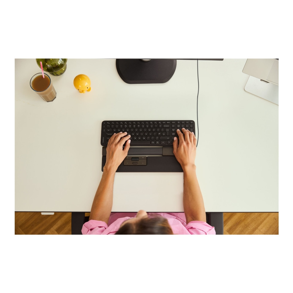 Produktbild för Contour SliderMouse Pro - centrerad mus - med smalt handledsstöd och veganskt läder - USB