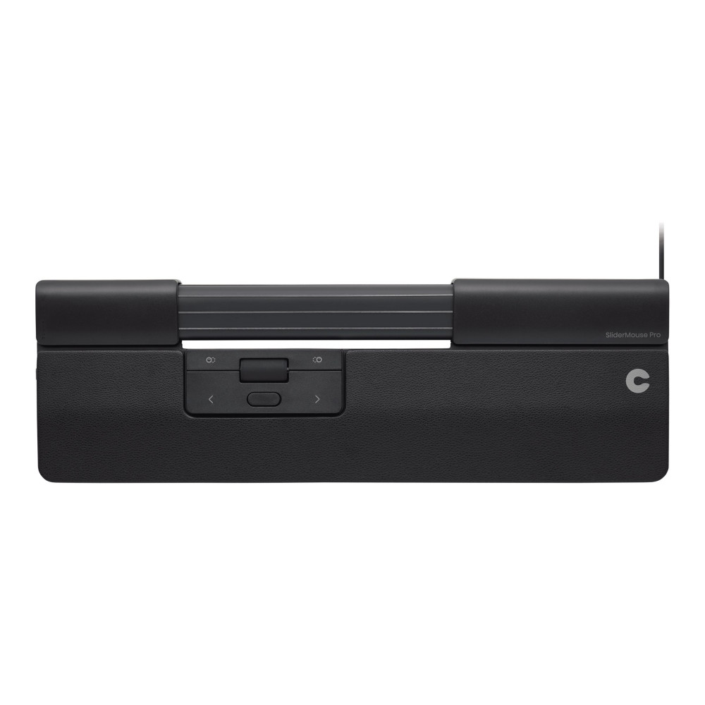 Produktbild för Contour SliderMouse Pro - centrerad mus - med smalt handledsstöd och veganskt läder - USB