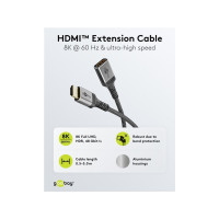 Produktbild för Goobay 79103, 0,5 m, HDMI Typ A (standard), HDMI Typ A (stan...