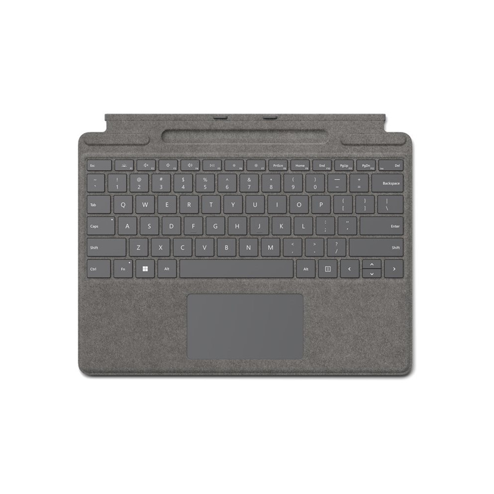 Produktbild för Microsoft Surface Pro Signature Keyboard - tangentbord - med accelerometer, pekplatta, Förvarings- och laddningsfack för Surface Slim Pen 2 - QWERTZ - tysk - platina - med Slim Pen 2 Inmatningsenhet