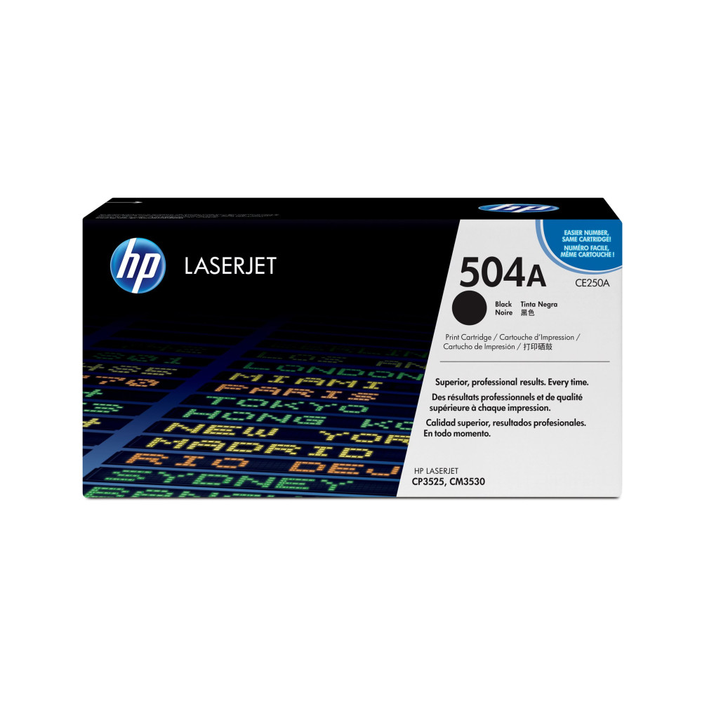 Produktbild för HP 504A - svart - original - LaserJet - tonerkassett (CE250A)