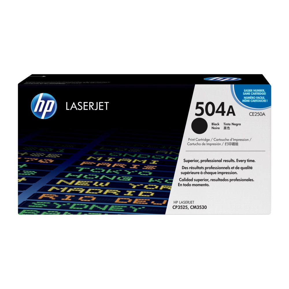 Produktbild för HP 504A - svart - original - LaserJet - tonerkassett (CE250A)