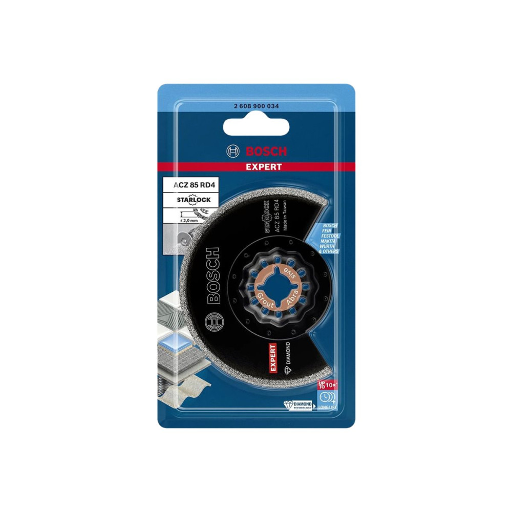 Produktbild för Bosch Expert ACZ 85 RD4 - segmentsågblad - för murbruk, murbruk, fiber cement, soft tile, grout abrasives, glass fiber reinforced plastic, carbon fiber reinforced plastic