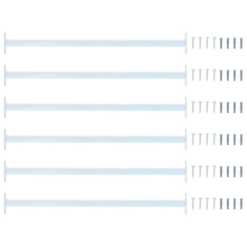 vidaXL Justerbar fönstersäkerhetsstång 6 pcs Silver Stål