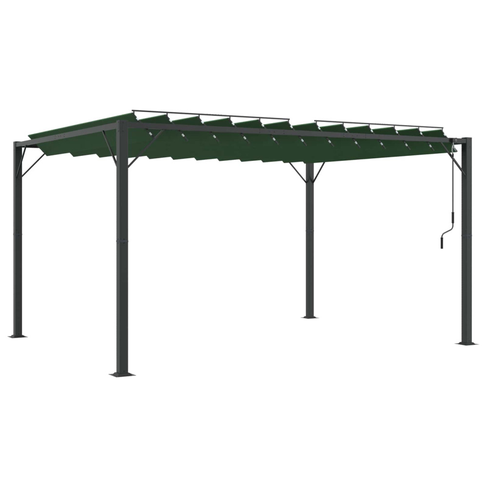 Produktbild för Gazebo med louvred tak 3 x 4 x 2,14 m Grön Duk och Aluminium