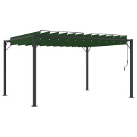 Produktbild för Gazebo med louvred tak 3 x 4 x 2,14 m Grön Duk och Aluminium