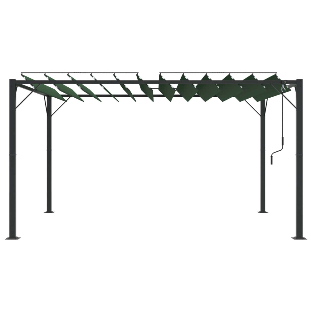 Produktbild för Gazebo med louvred tak 3 x 4 x 2,14 m Grön Duk och Aluminium