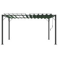 Produktbild för Gazebo med louvred tak 3 x 4 x 2,14 m Grön Duk och Aluminium