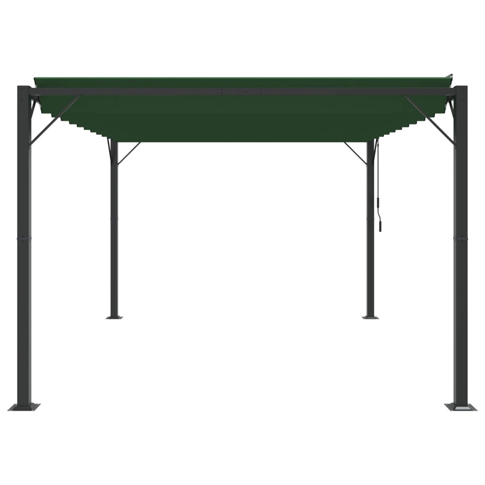 Produktbild för Gazebo med louvred tak 3 x 4 x 2,14 m Grön Duk och Aluminium