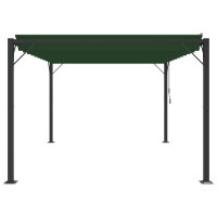 Produktbild för Gazebo med louvred tak 3 x 4 x 2,14 m Grön Duk och Aluminium