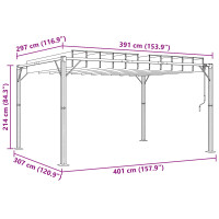 Produktbild för Gazebo med louvred tak 3 x 4 x 2,14 m Grön Duk och Aluminium