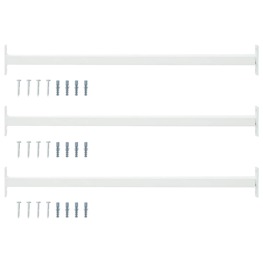 Produktbild för Justerbar fönstersäkerhetsstång 3 pcs Vit Stål