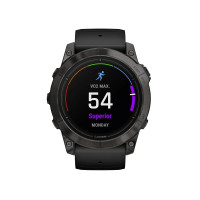 Produktbild för Garmin epix Pro Sapphire Edition 2a generation - titanium carbon gray DLC - Ja smart klocka med band - svart - 32 GB