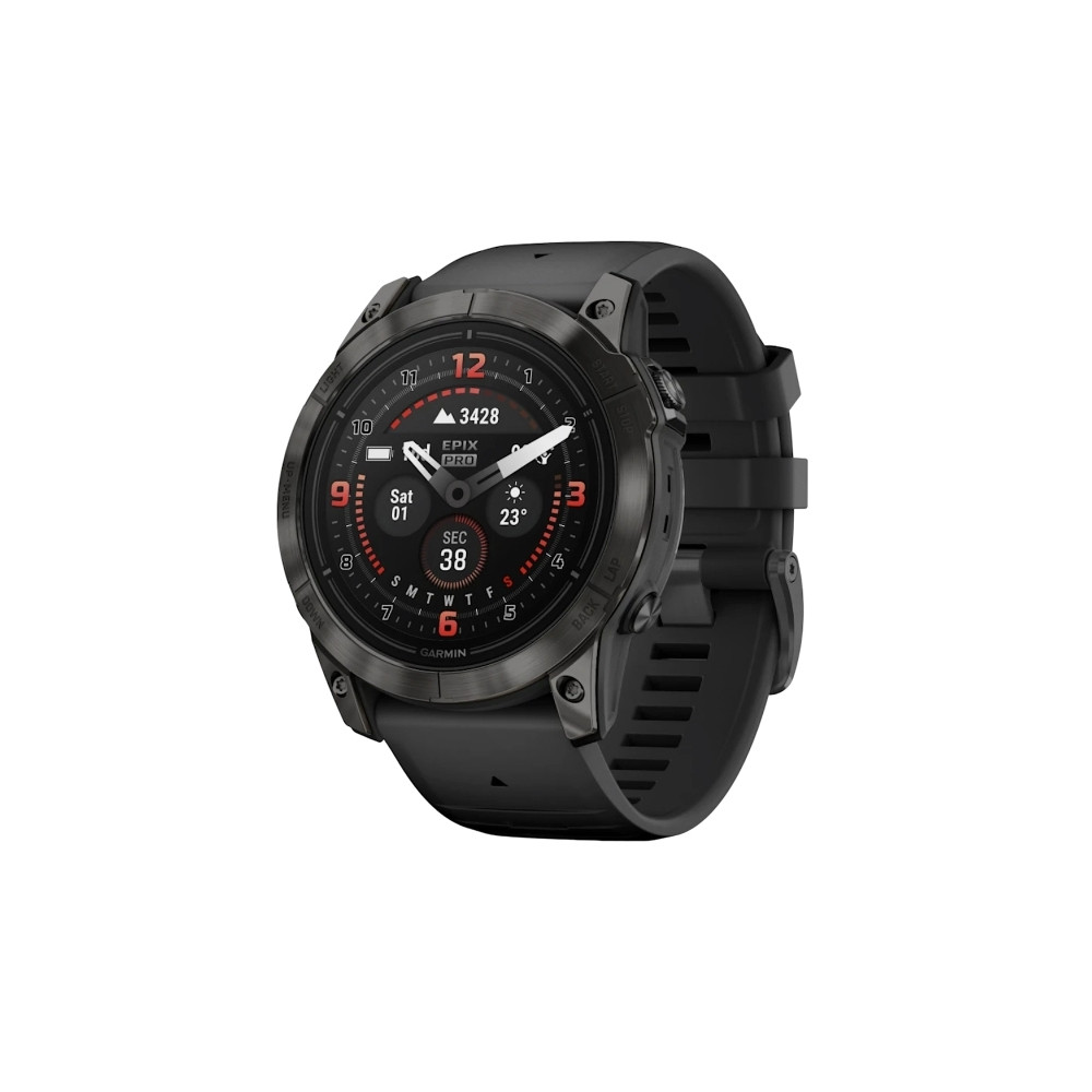 Produktbild för Garmin epix Pro Sapphire Edition 2a generation - titanium carbon gray DLC - Ja smart klocka med band - svart - 32 GB