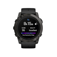 Produktbild för Garmin epix Pro Sapphire Edition 2a generation - titanium carbon gray DLC - Ja smart klocka med band - svart - 32 GB