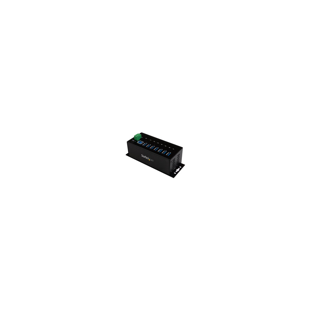 Produktbild för StarTech.com USB 3.0-hubb med 7 portar - Industriell USB-A-hubb i metall med ESD-skydd och 350 W överspänningsskydd - Monterbar på DIN-skena, vägg eller skrivbord - TAA-kompatibel USB-expansionshubb - hubb - 7 portar