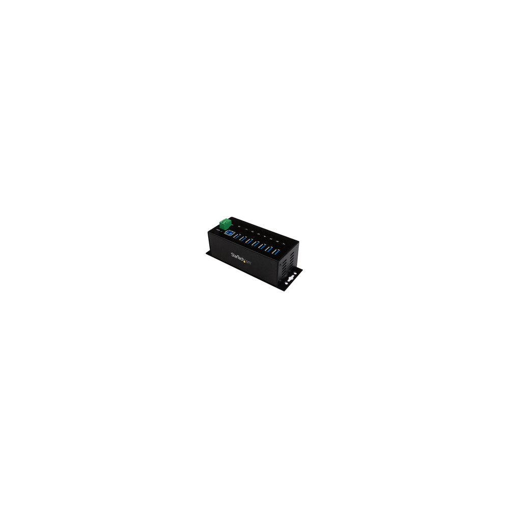 Produktbild för StarTech.com USB 3.0-hubb med 7 portar - Industriell USB-A-hubb i metall med ESD-skydd och 350 W överspänningsskydd - Monterbar på DIN-skena, vägg eller skrivbord - TAA-kompatibel USB-expansionshubb - hubb - 7 portar