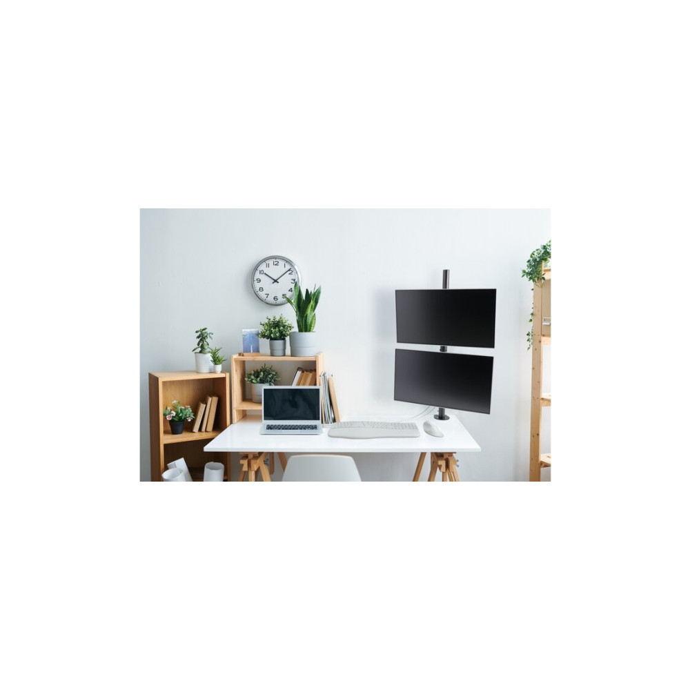 Produktbild för Kensington monteringssats - fullständig rörelse - för 2 LCD/plasmapaneler - vertikal stapling - svart