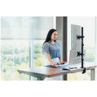 Produktbild för Kensington monteringssats - fullständig rörelse - för 2 LCD/plasmapaneler - vertikal stapling - svart